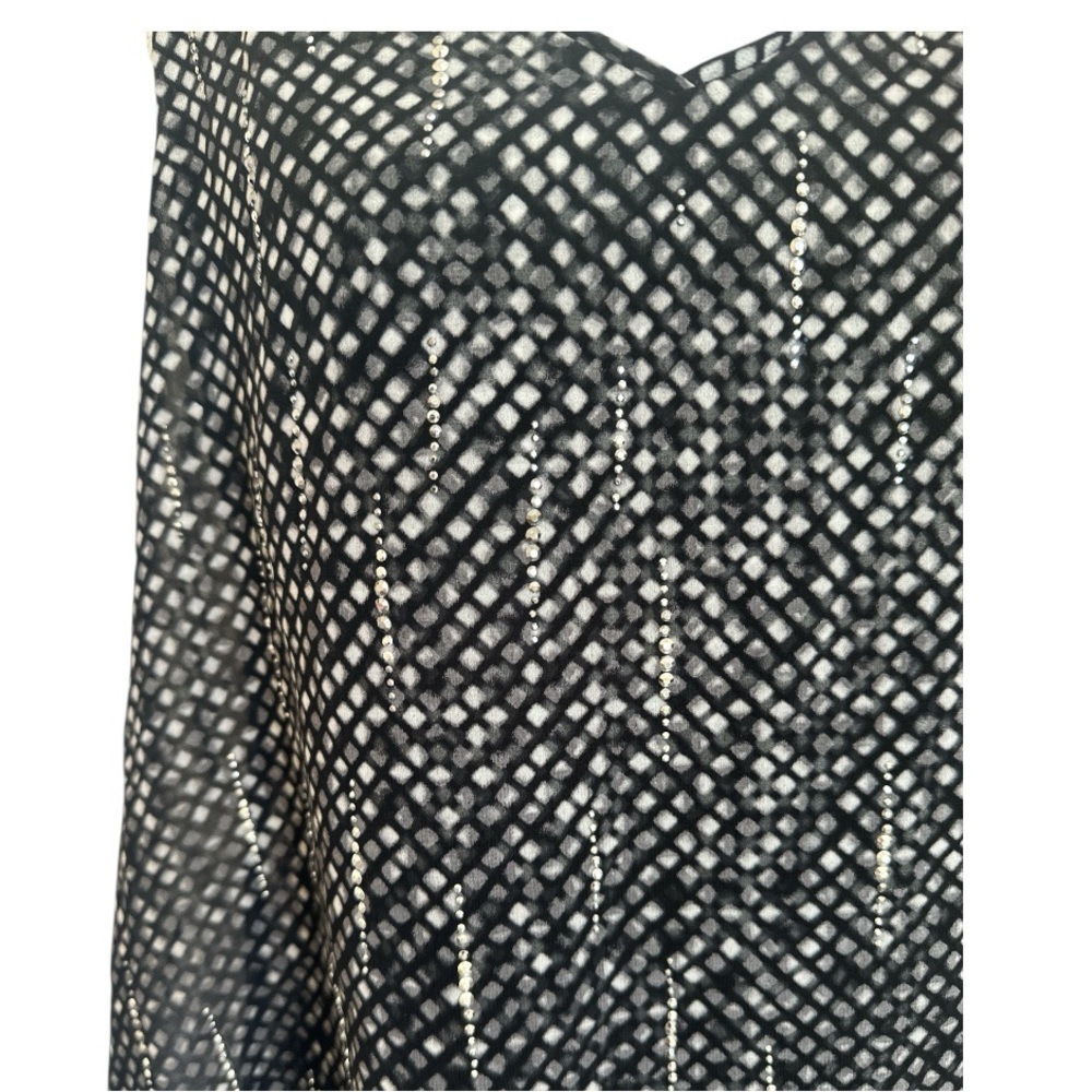 White House Black Market Chiffon Cape Dress Size Medium - Picture 9 of 14